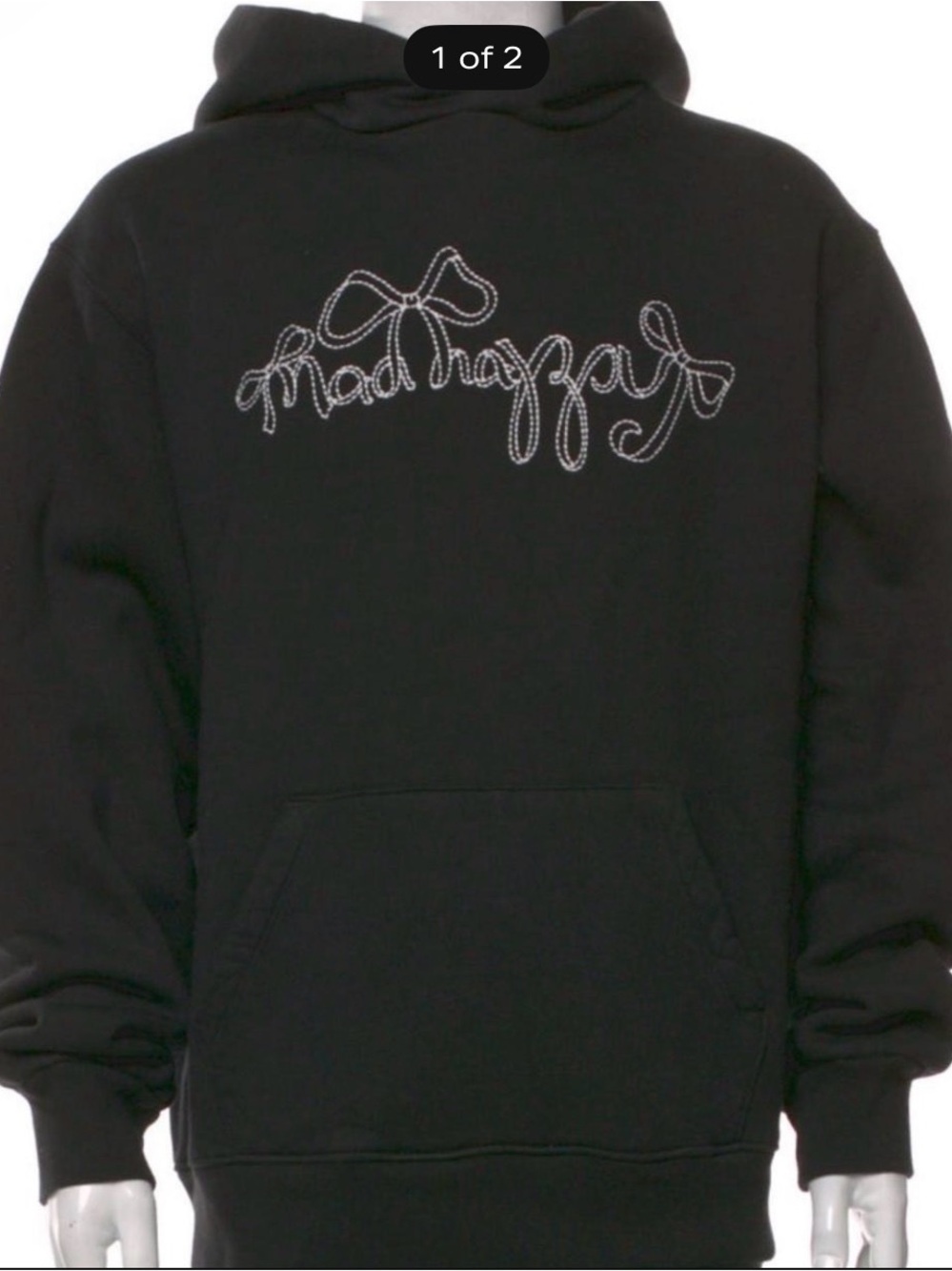 Madhappy Black Crewneck Hoodie with Embroidered Script
